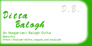 ditta balogh business card